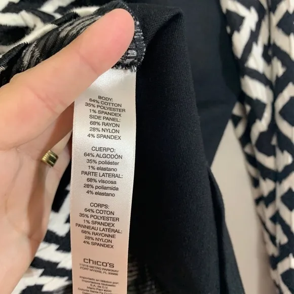 - NWT Chico’s Black White Jacket Moto Vertical Chevron Zig Zag Asymmetrical Zip