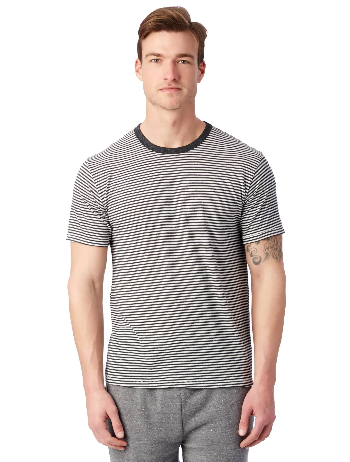 01973EJ Alternative Apparel Striped Eco-Jersey Crew T-Shirt