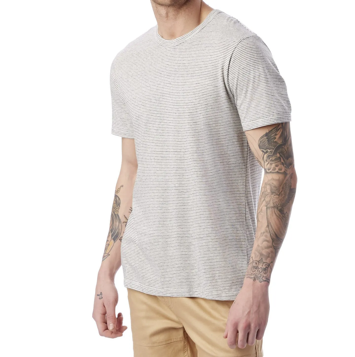 01973EJ Alternative Apparel Striped Eco-Jersey Crew T-Shirt