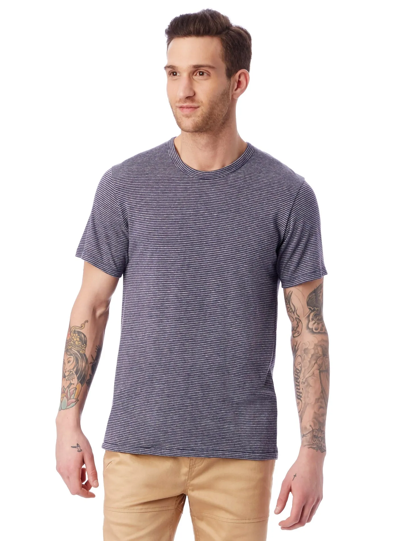 01973EJ Alternative Apparel Striped Eco-Jersey Crew T-Shirt