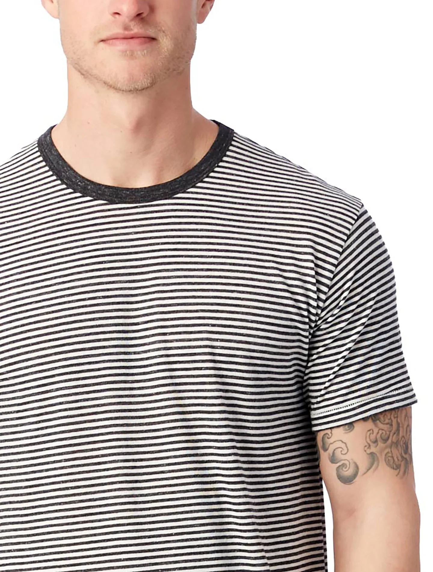 01973EJ Alternative Apparel Striped Eco-Jersey Crew T-Shirt