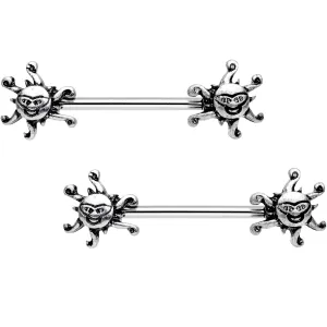 14 Gauge 9/16 Summer Sunshine Barbell Nipple Ring Set