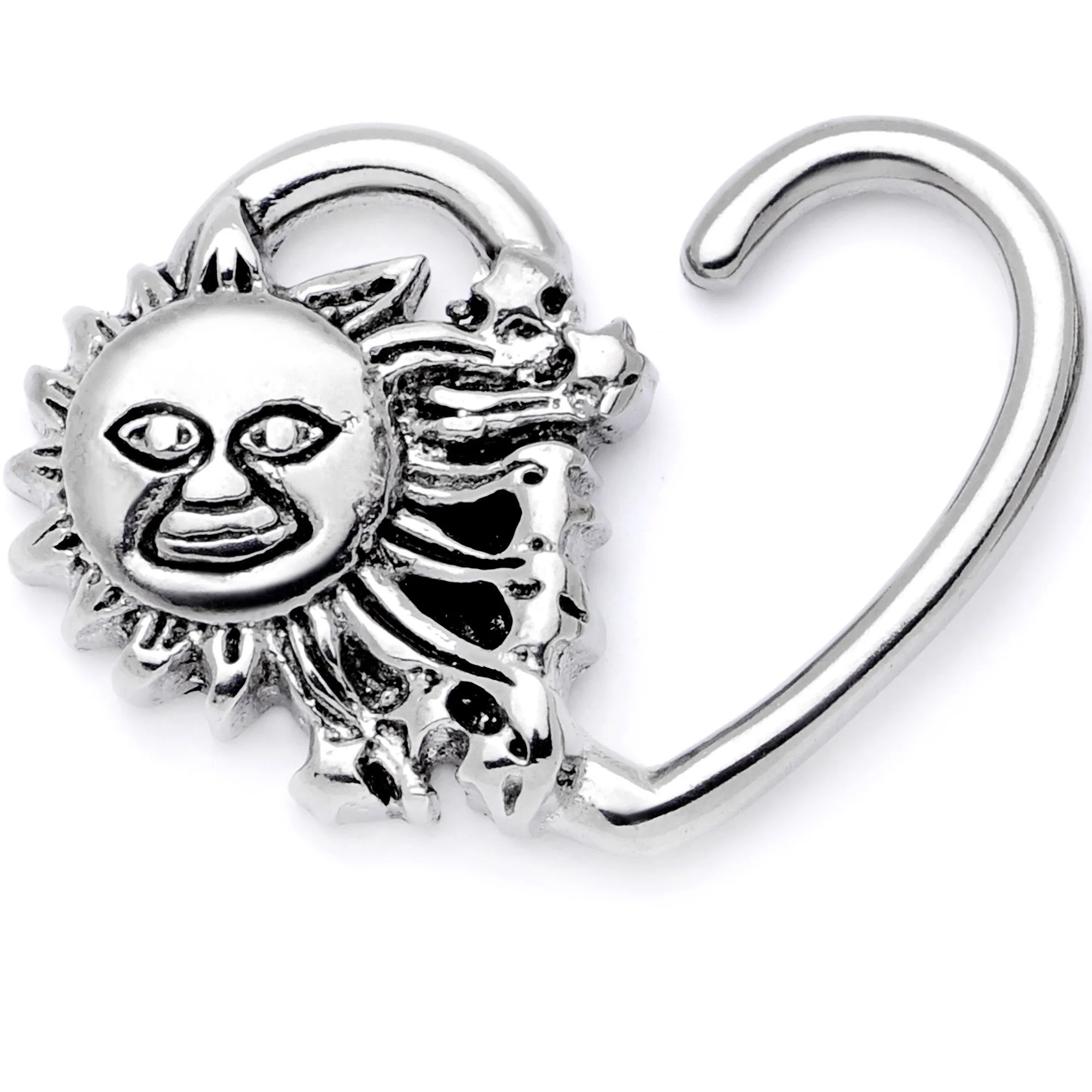 16 Gauge 3/8 Super Smiling Summer Sun Right Heart Closure Ring