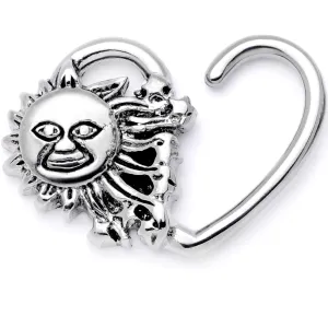 16 Gauge 3/8 Super Smiling Summer Sun Right Heart Closure Ring