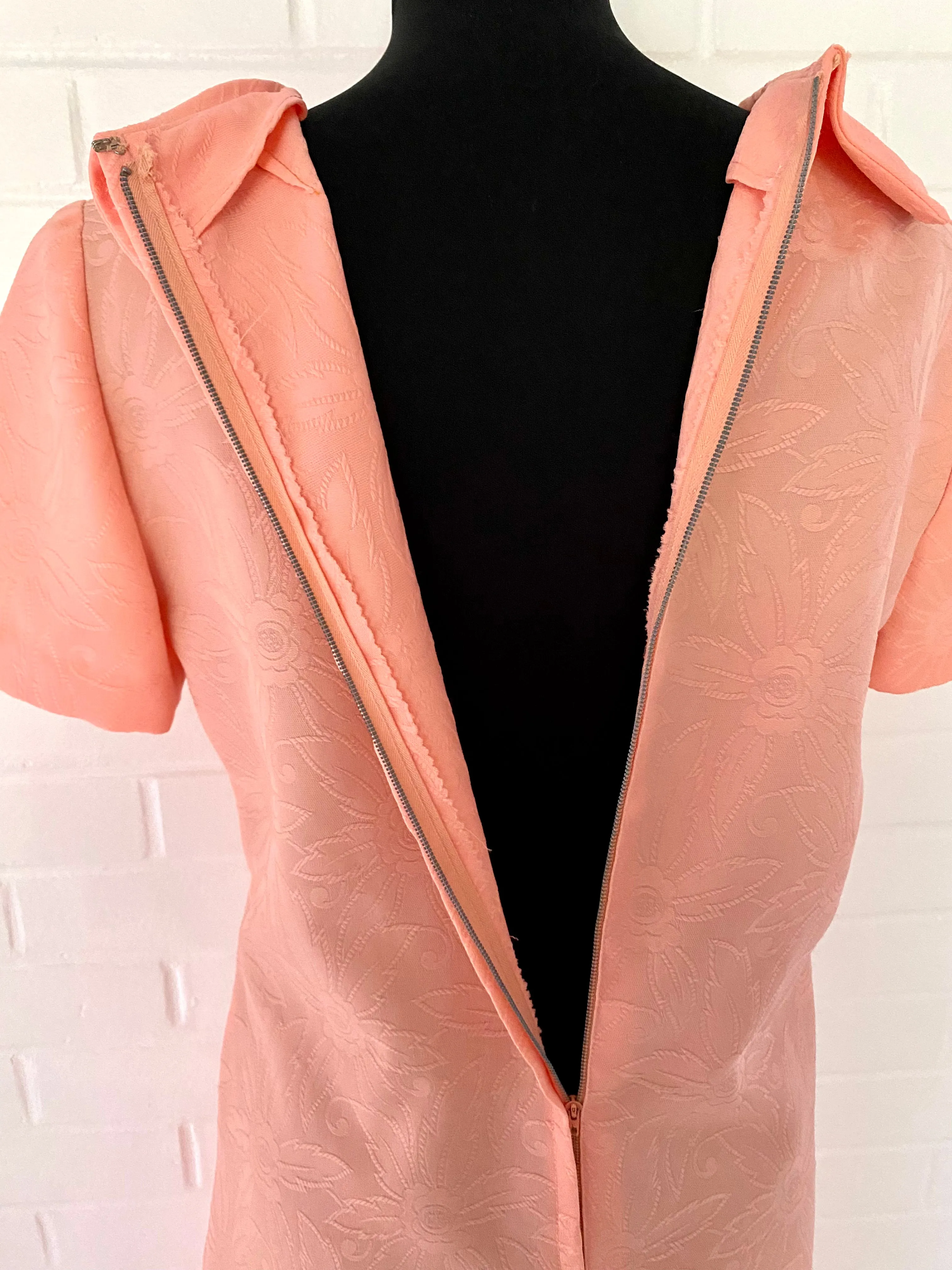 1960s Peach Shift Dress