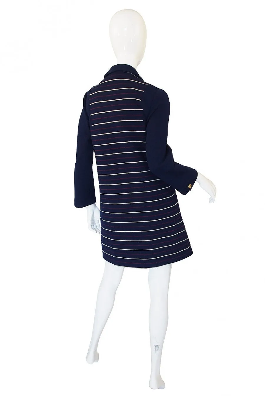 1960s Striped Knit Shift Dress & Coat