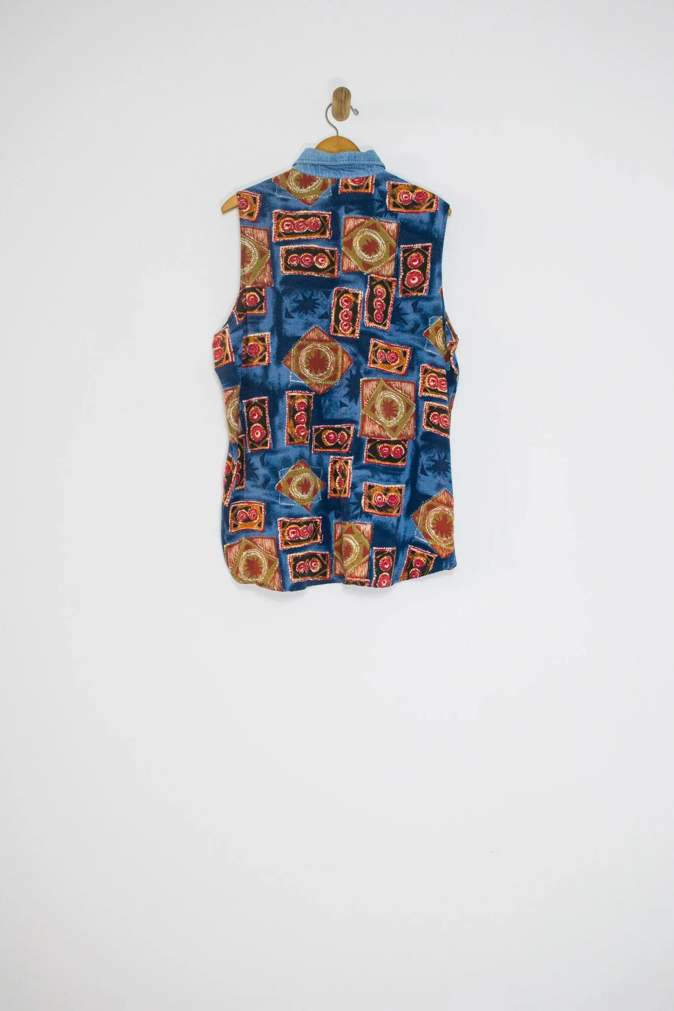 80's/90's WESTERN DENIM TANK / LARGE