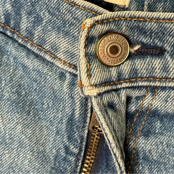 Abercrombie and Fitch Curve Love High Rise 4' Mom Denim Mini Shorts Stretch W33