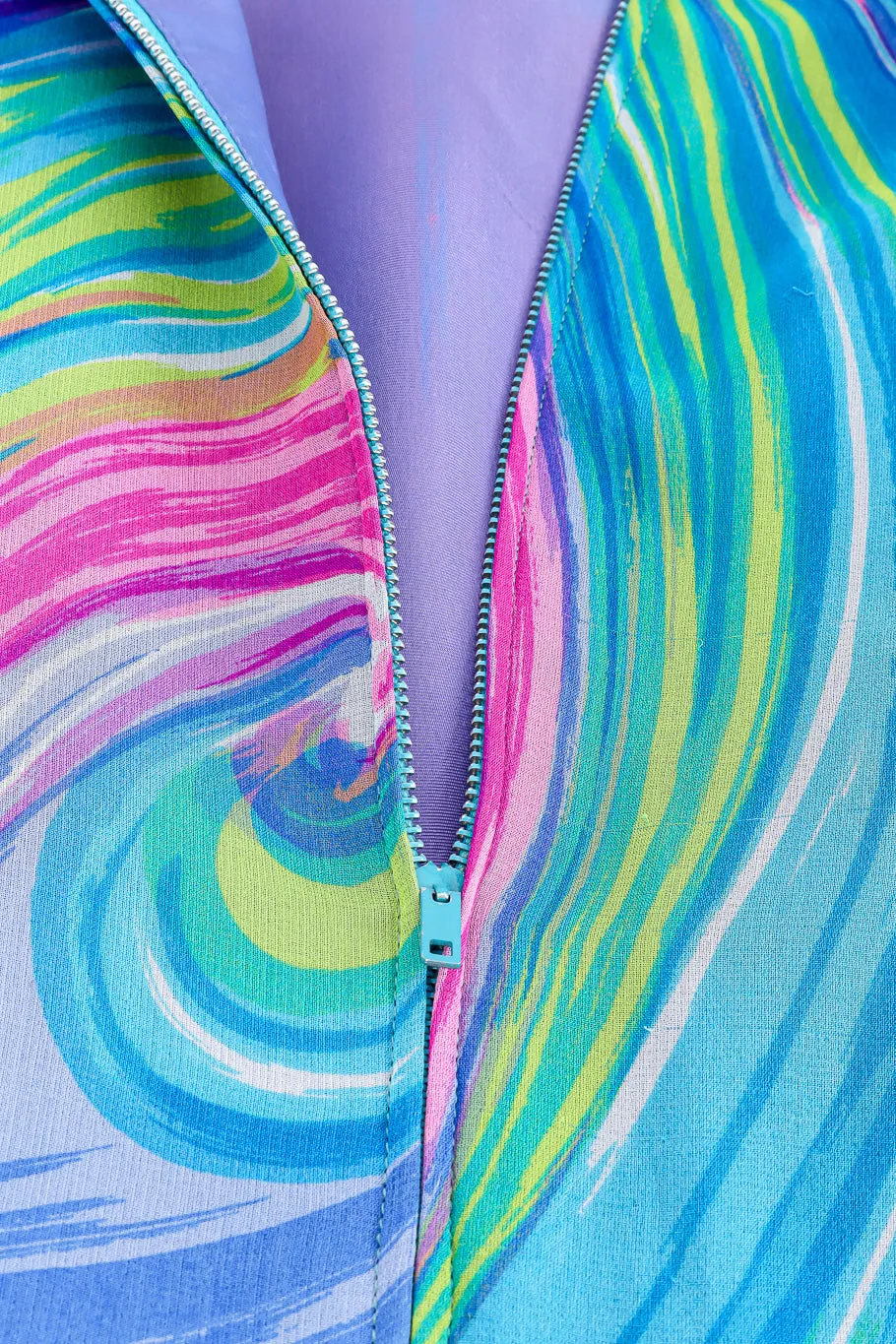 Abstract Swirl Silk Dress