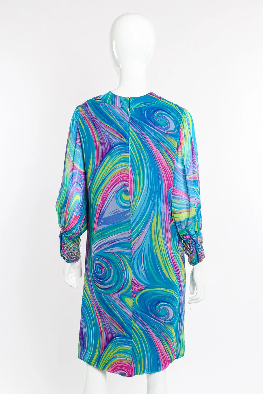 Abstract Swirl Silk Dress
