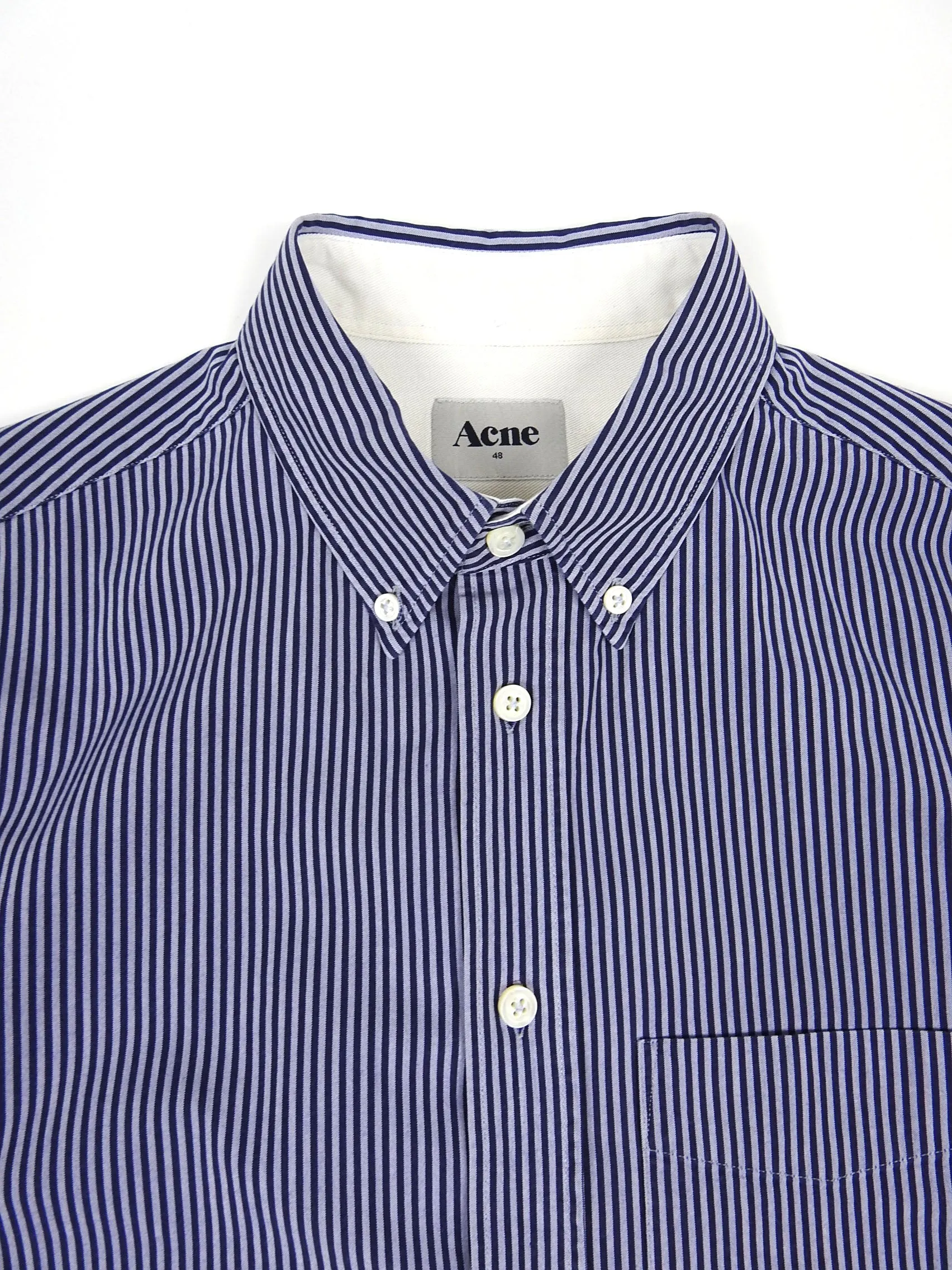 Acne Striped Button Up Blue 48