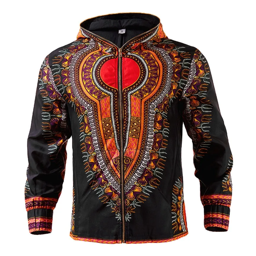 African Dashiki Men's Hoodie Jacket