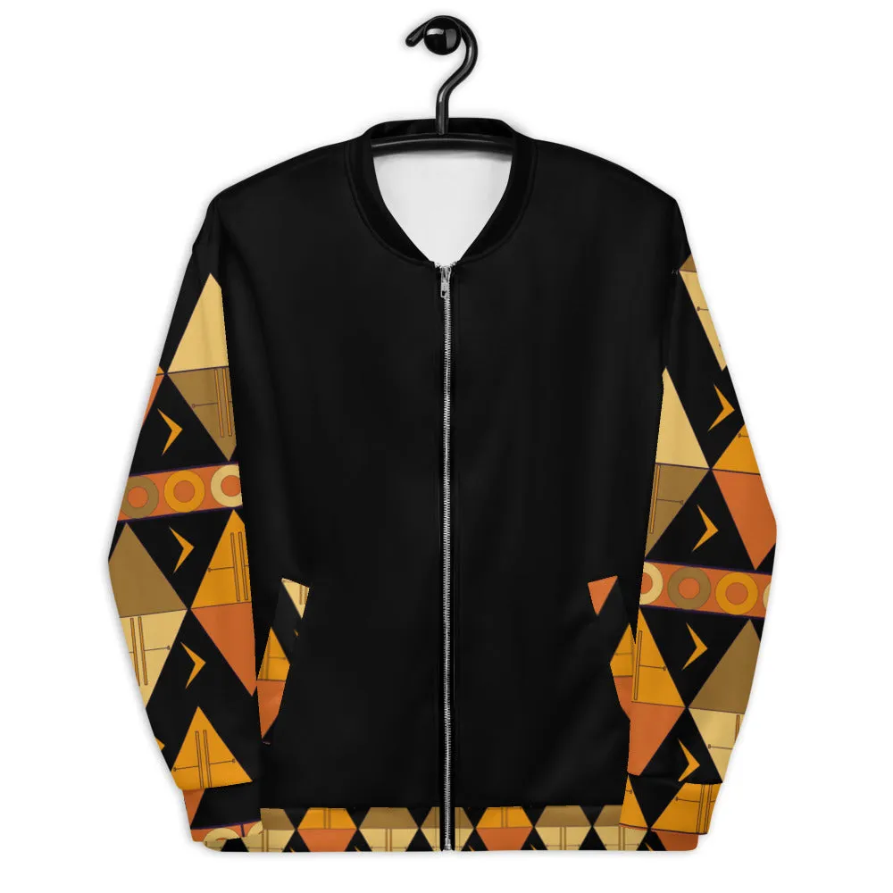 African Tribal Print Unisex Bomber Jacket - Earthy
