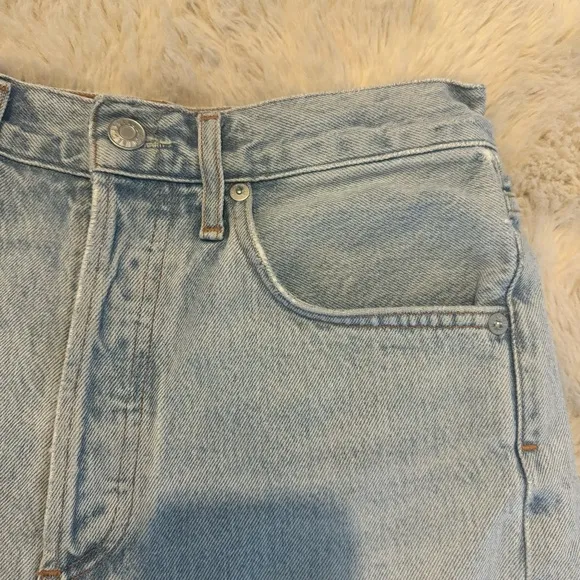 Agolde Dee high rise lightwash cutoff shorts