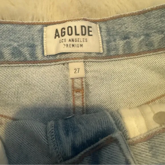 Agolde Dee high rise lightwash cutoff shorts