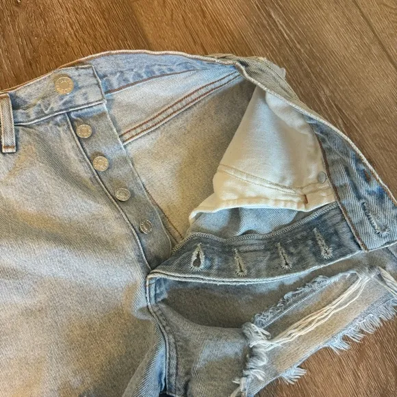 Agolde Dee high rise lightwash cutoff shorts