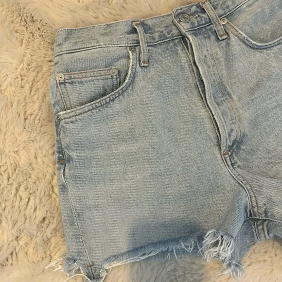 Agolde Dee high rise lightwash cutoff shorts