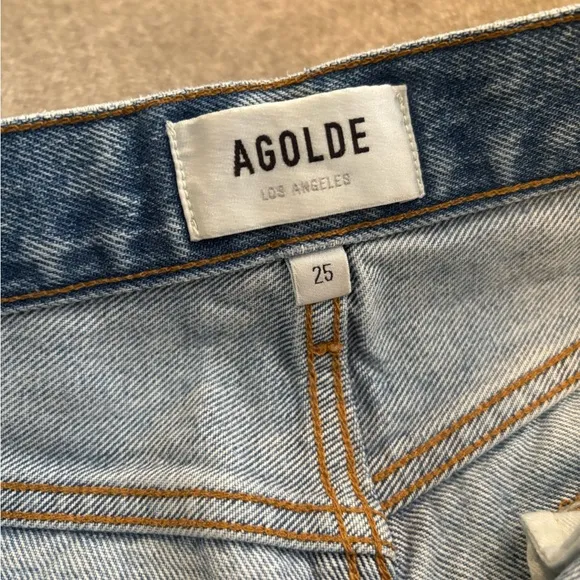 ✨AGOLDE Parker Jean Shorts Size 25Light Blue Cut Off Denim