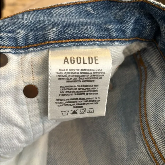 ✨AGOLDE Parker Jean Shorts Size 25Light Blue Cut Off Denim
