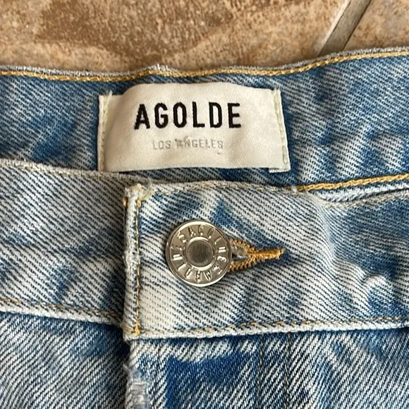 AGOLDE Parker Vintage Frayed-Hem Distressed Denim Shorts 32