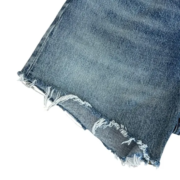 Agolde Riley High Rise Cut Off Distressed Denim Shorts Size 26
