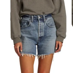 Agolde Riley High Rise Cut Off Distressed Denim Shorts Size 26