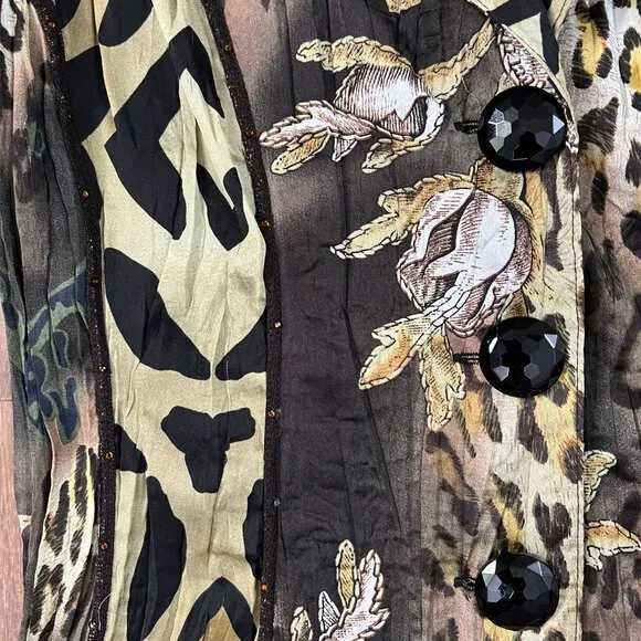 Alberto Makali Animal Print Designer Jacket Sz XL