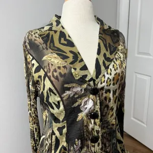Alberto Makali Animal Print Designer Jacket Sz XL