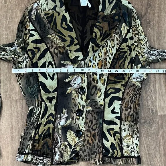 Alberto Makali Animal Print Designer Jacket Sz XL