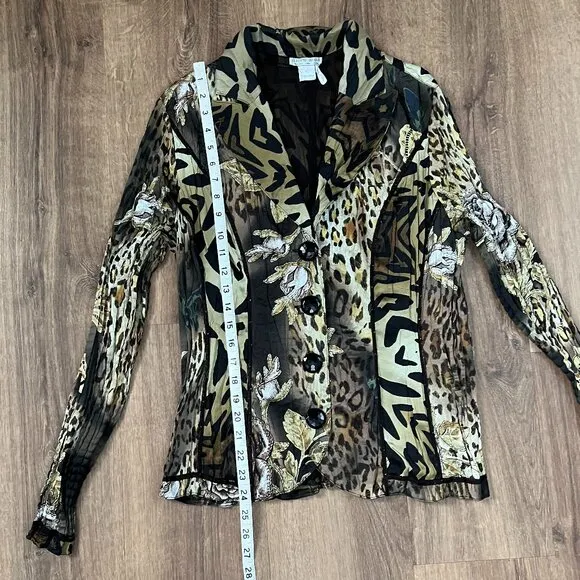 Alberto Makali Animal Print Designer Jacket Sz XL