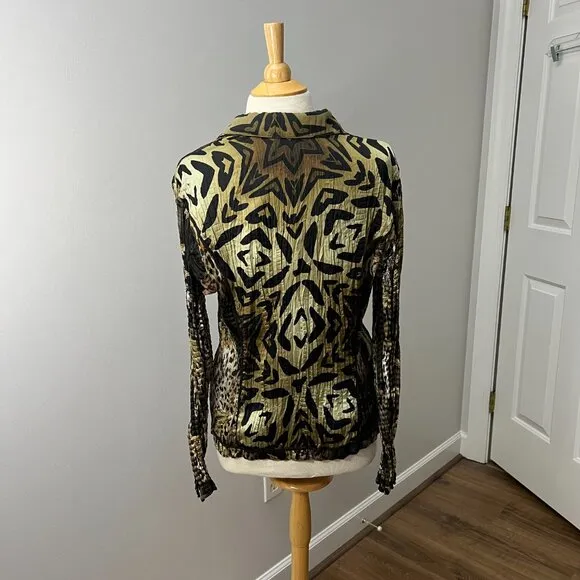 Alberto Makali Animal Print Designer Jacket Sz XL