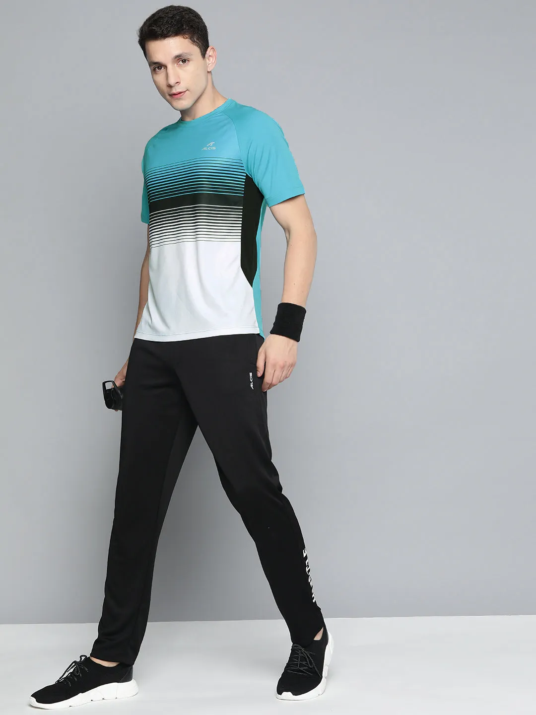 Alcis Men Striped Dry Tech Slim Fit T-shirt
