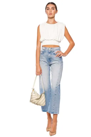 Allegra Ivory Sleeveless Cropped Top