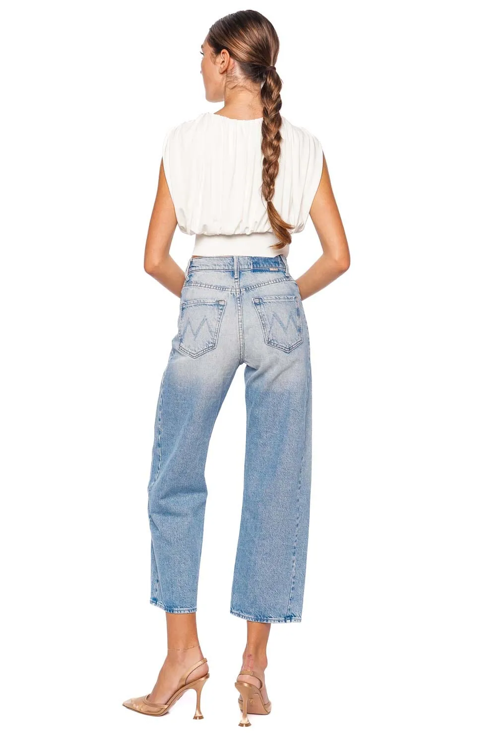 Allegra Ivory Sleeveless Cropped Top