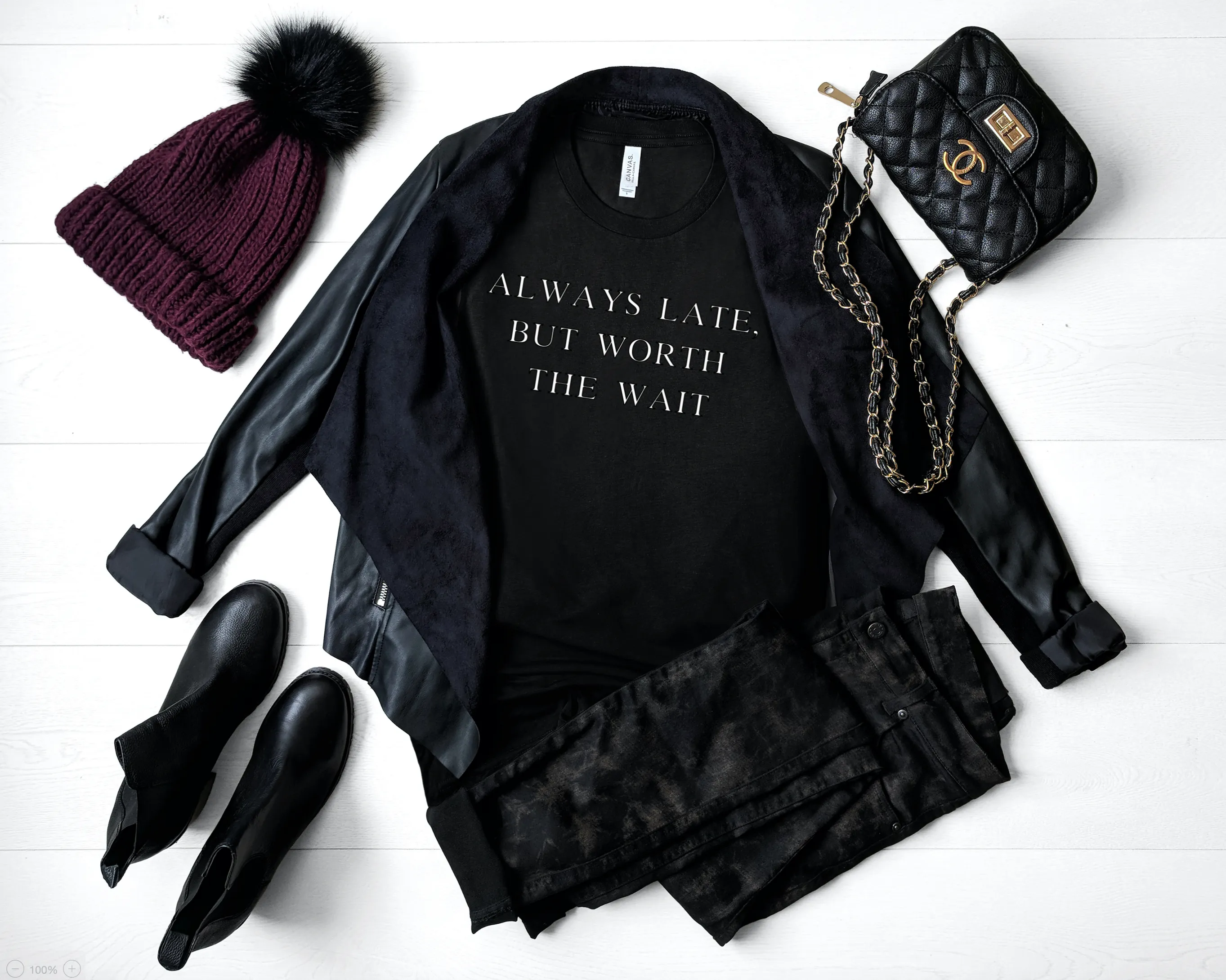 ALWAYS LATE, BUT WORTH THE WAIT Bella Canvas Premium Graphic Tee Curvy