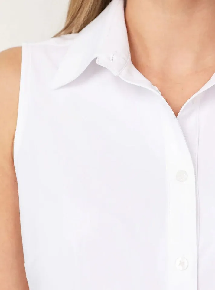 Ameliora Annie Sleeveless Shirt; White