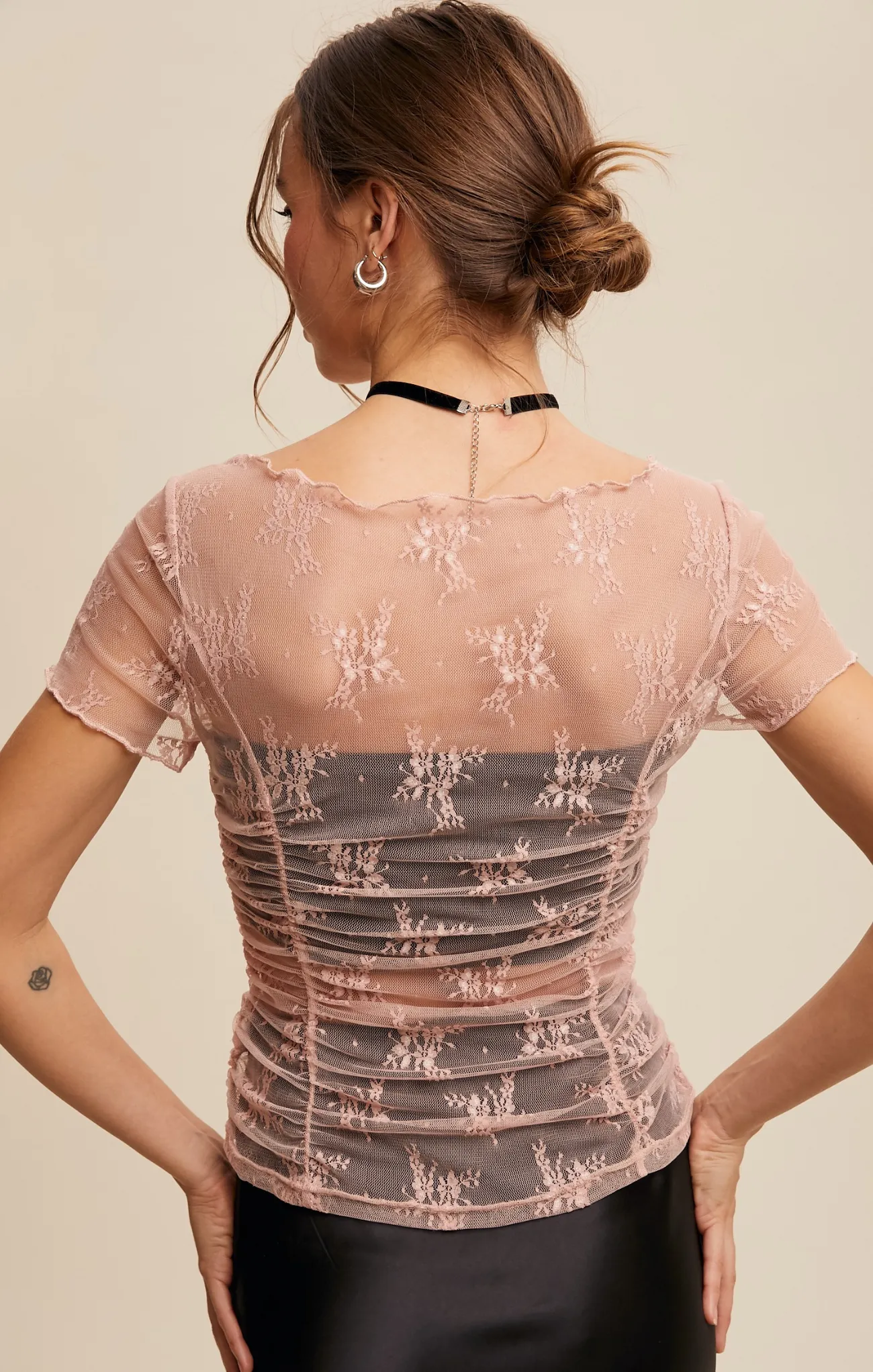 Amoura Ruched Short Sleeve