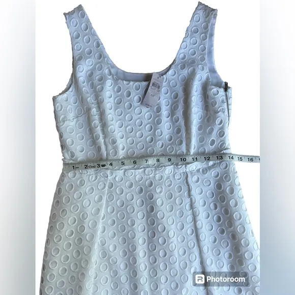 Ann Taylor NEW White Lace Embroidered Sleeveless Lined Shift Dress 6P Petite