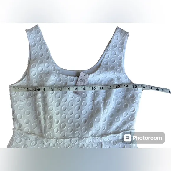 Ann Taylor NEW White Lace Embroidered Sleeveless Lined Shift Dress 6P Petite
