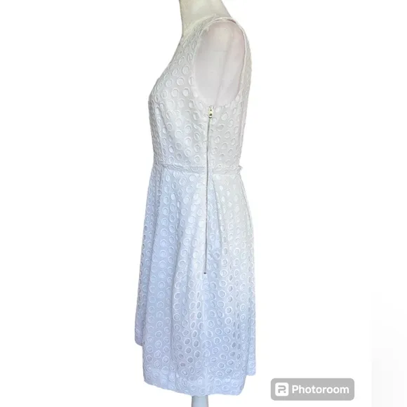 Ann Taylor NEW White Lace Embroidered Sleeveless Lined Shift Dress 6P Petite