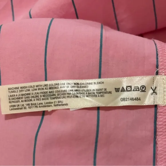 Anthropologie Oversized Pink Striped Pajama Shirt Size L. NWT