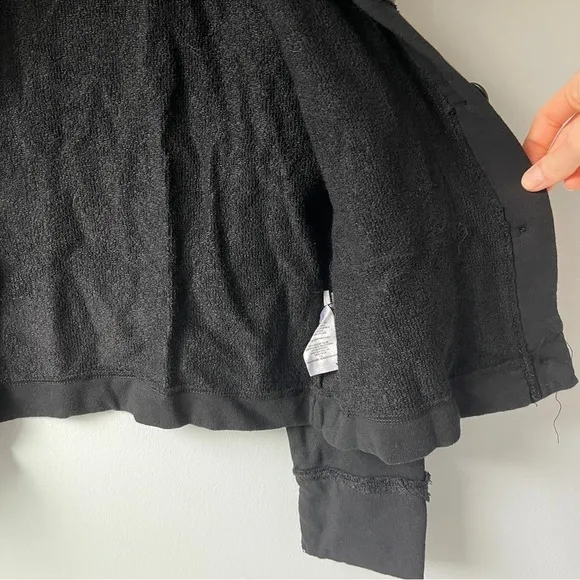 Anthropologie t.La French Terry Lined Black Crop Jacket