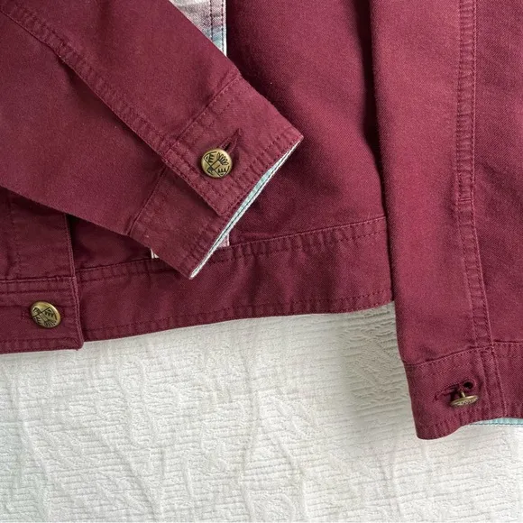Ariat La Madre Jacket Women Medium Burgundy Aztec Shacket Western Button Cowgirl