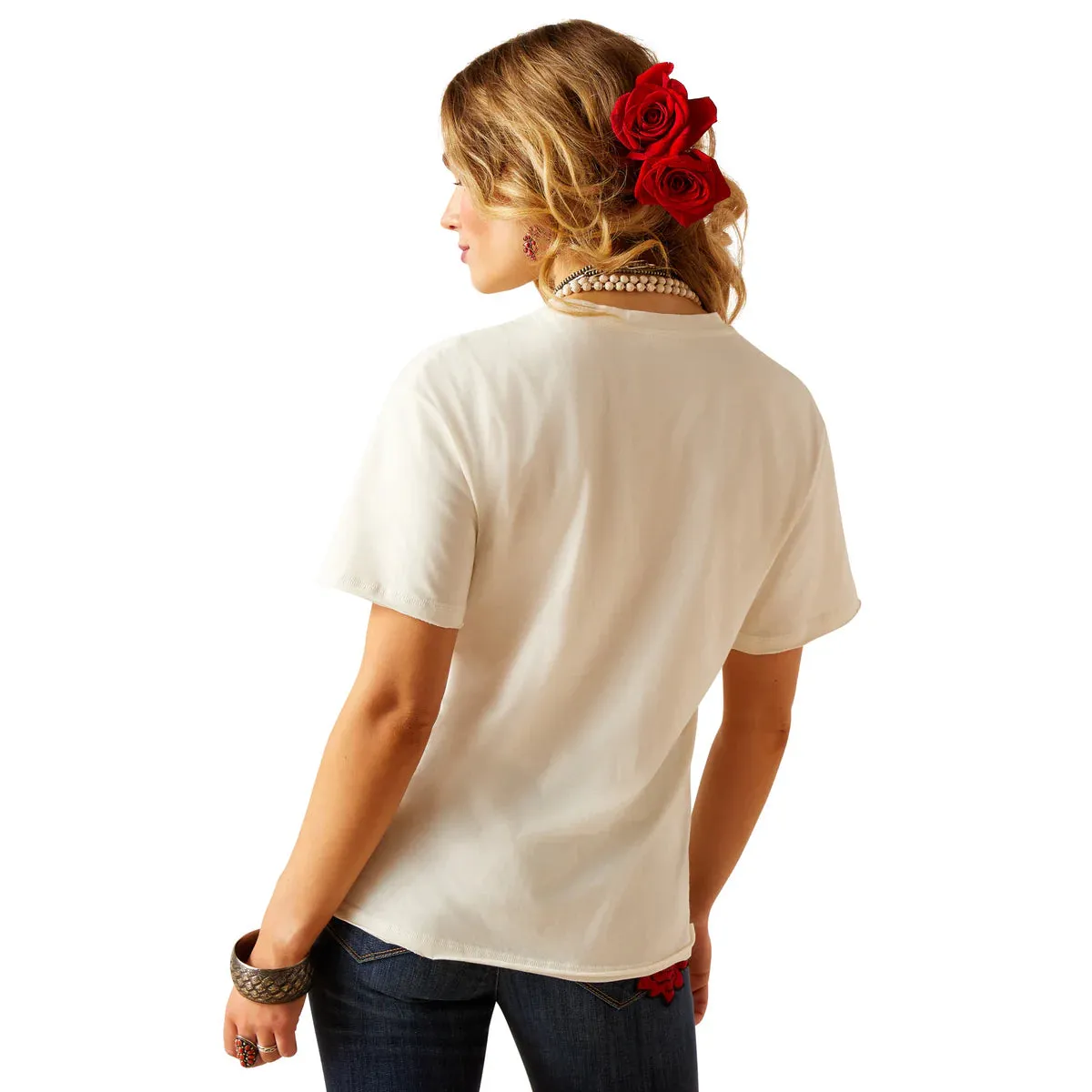 Ariat Ladies Rodeo Quincy Happytrails SS T-Shirt Cream