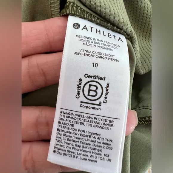 ATHLETA Vienna Cargo Skort Size 10
