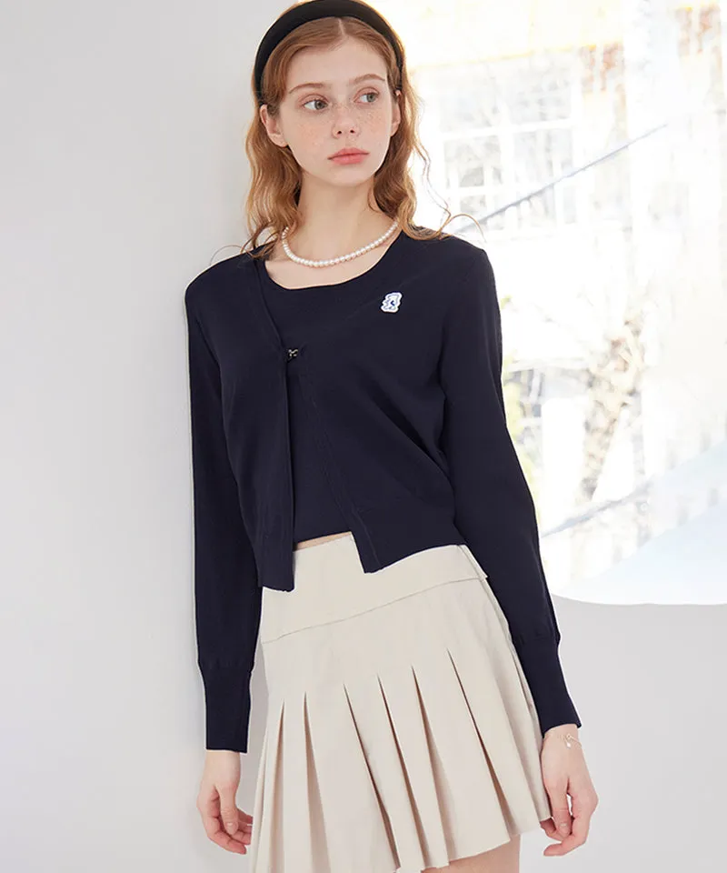AVEN Sleeveless Knit Cardigan Set - Navy