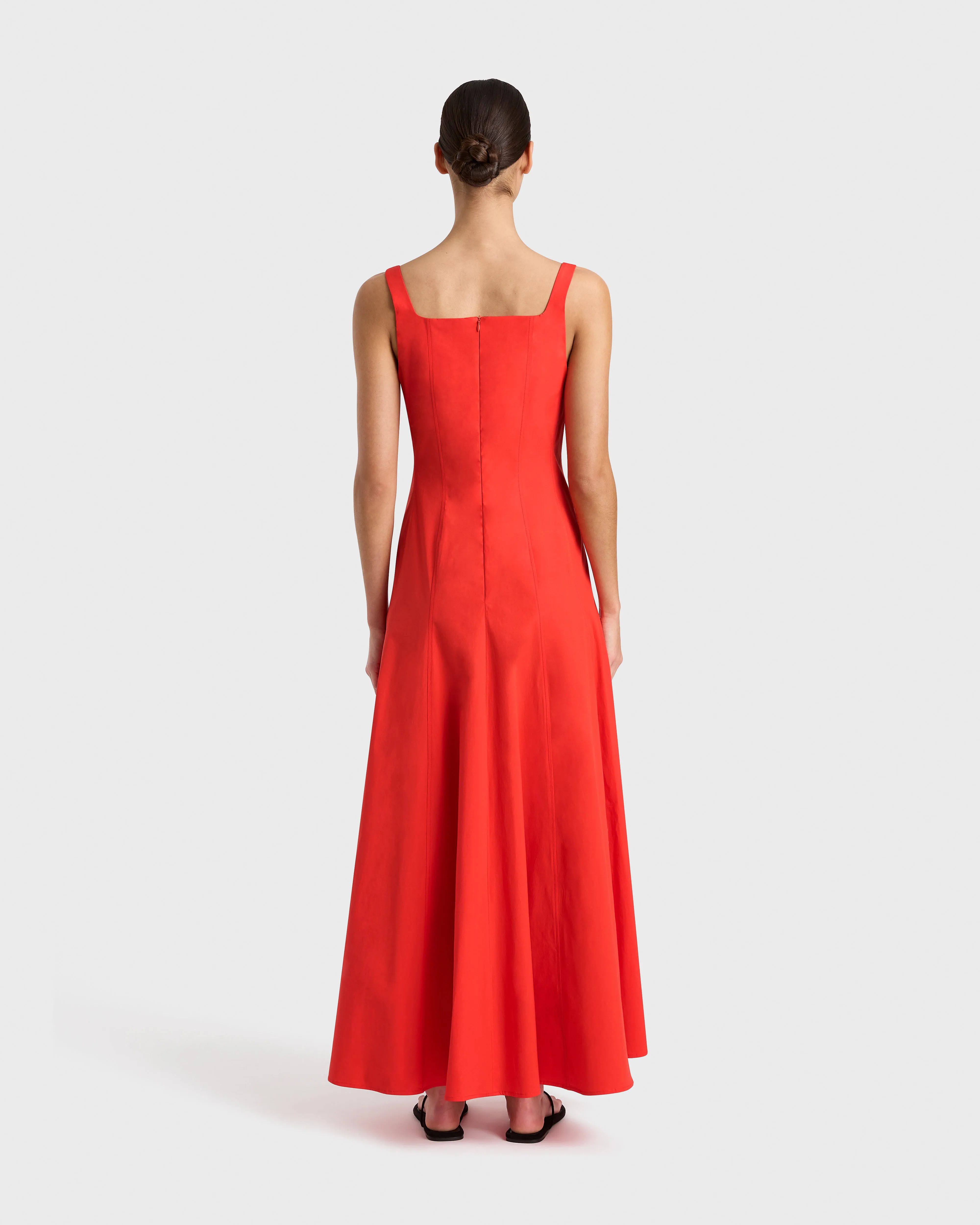 Avila Panelled Maxi Dress - Scarlet