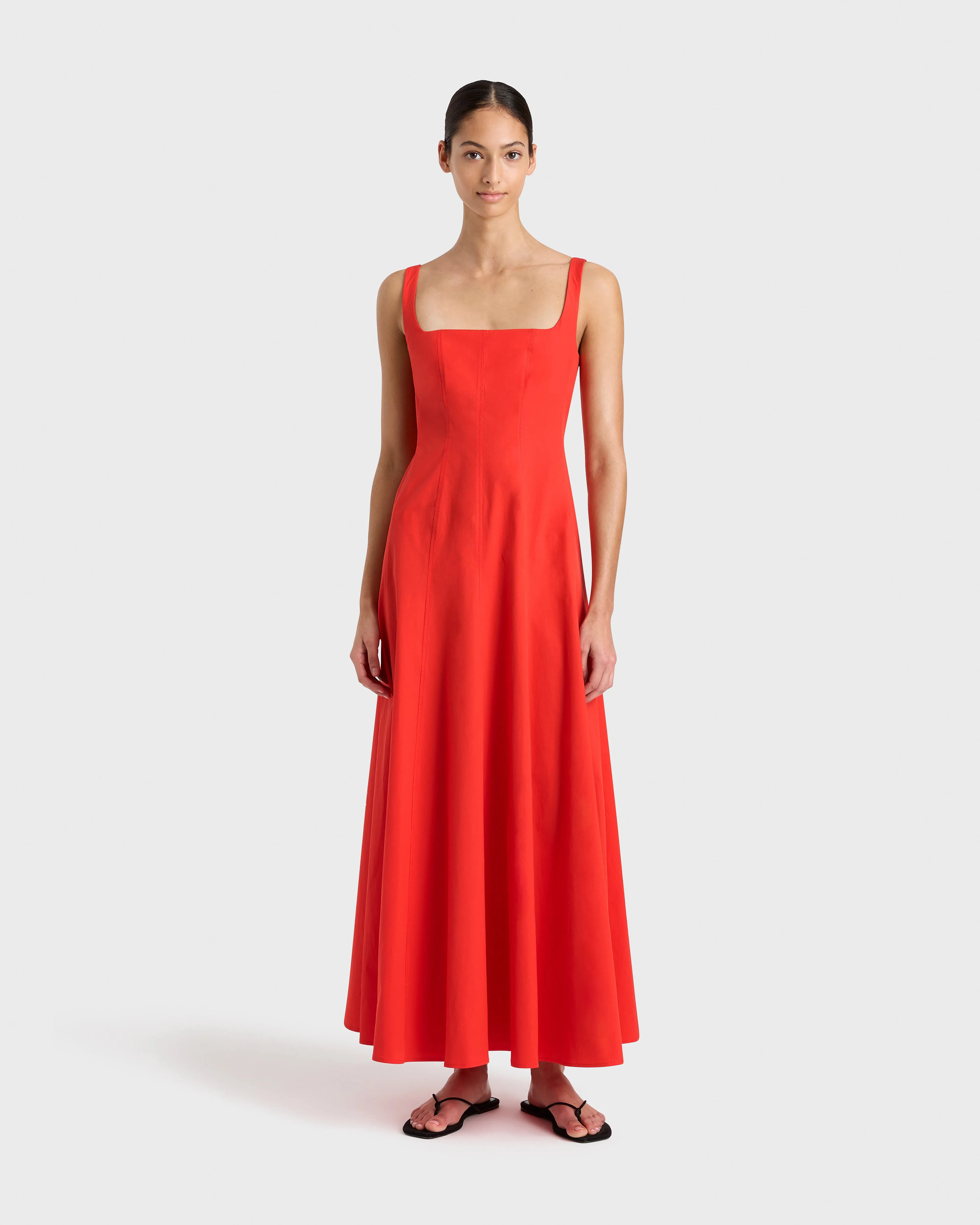 Avila Panelled Maxi Dress - Scarlet