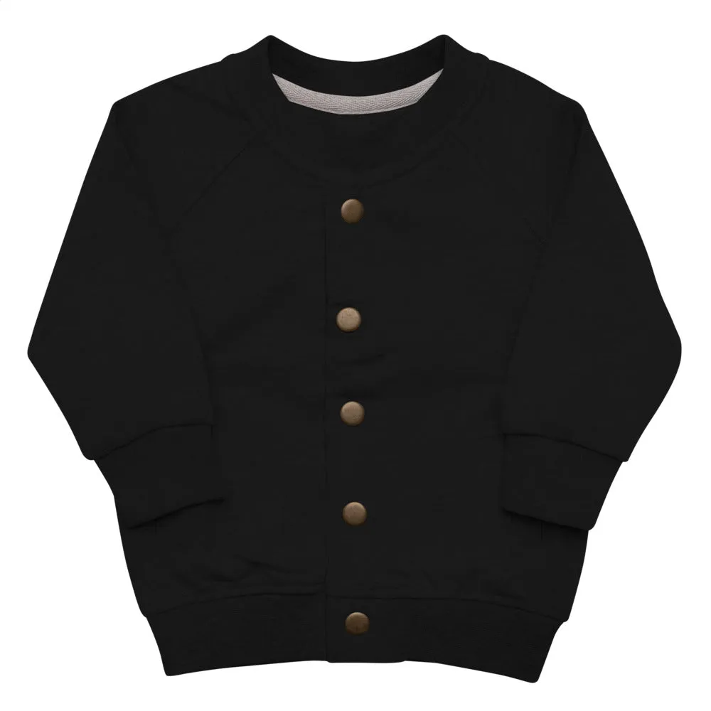 Baby Organic Bomber Jacket 'Prince Crown'