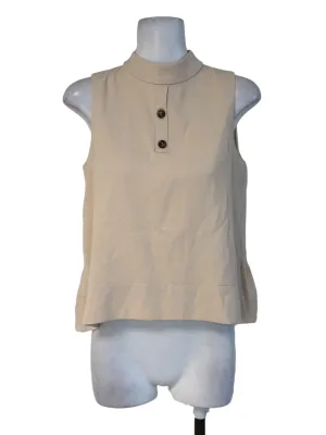 Beige Mandarin Sleeveless Top